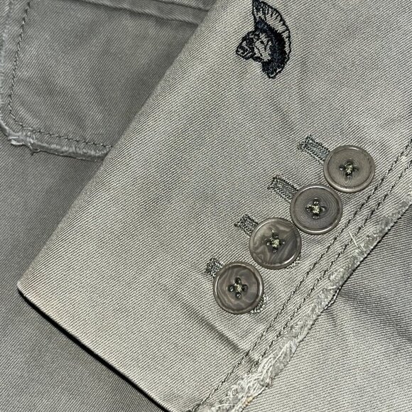 Vintage Men's JUICY COUTURE Skull Mohawk Embroidered Sport Coat Blazer Jacket 40 - Picture 12 of 16